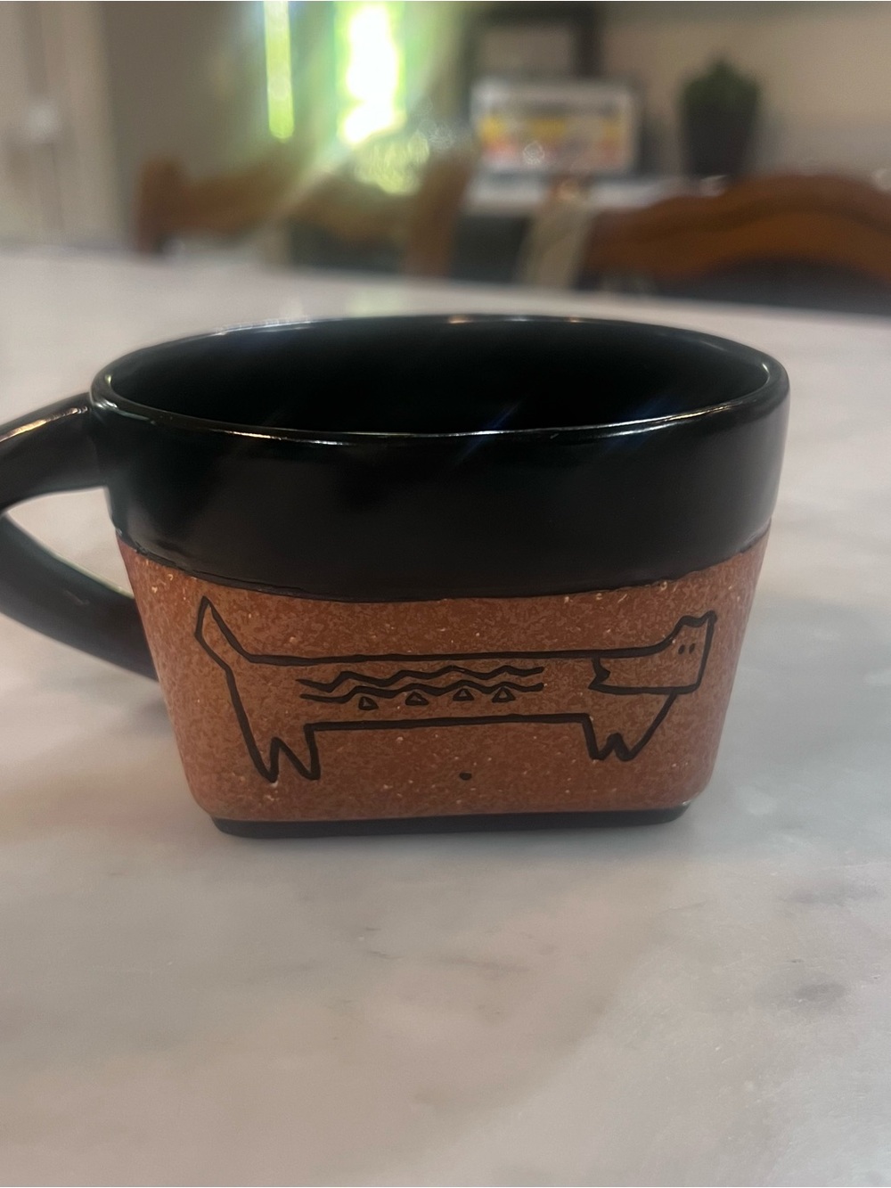 Laurel Burch Black and Cork Dog Sketch Mug for Bella Casa